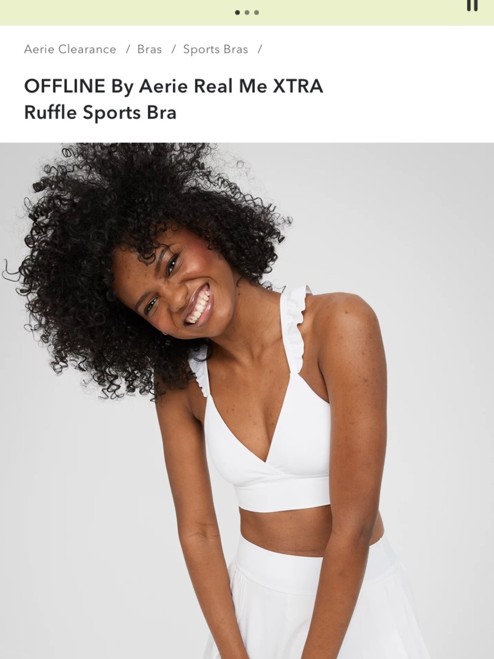 Aerie OFFLINE real me XTRA ruffle sports bra size med